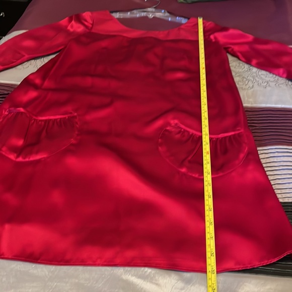 NWT A.B.S. by Allen Schwartz Red Silk Shift Dress. NWT Size 2. - Picture 9 of 12